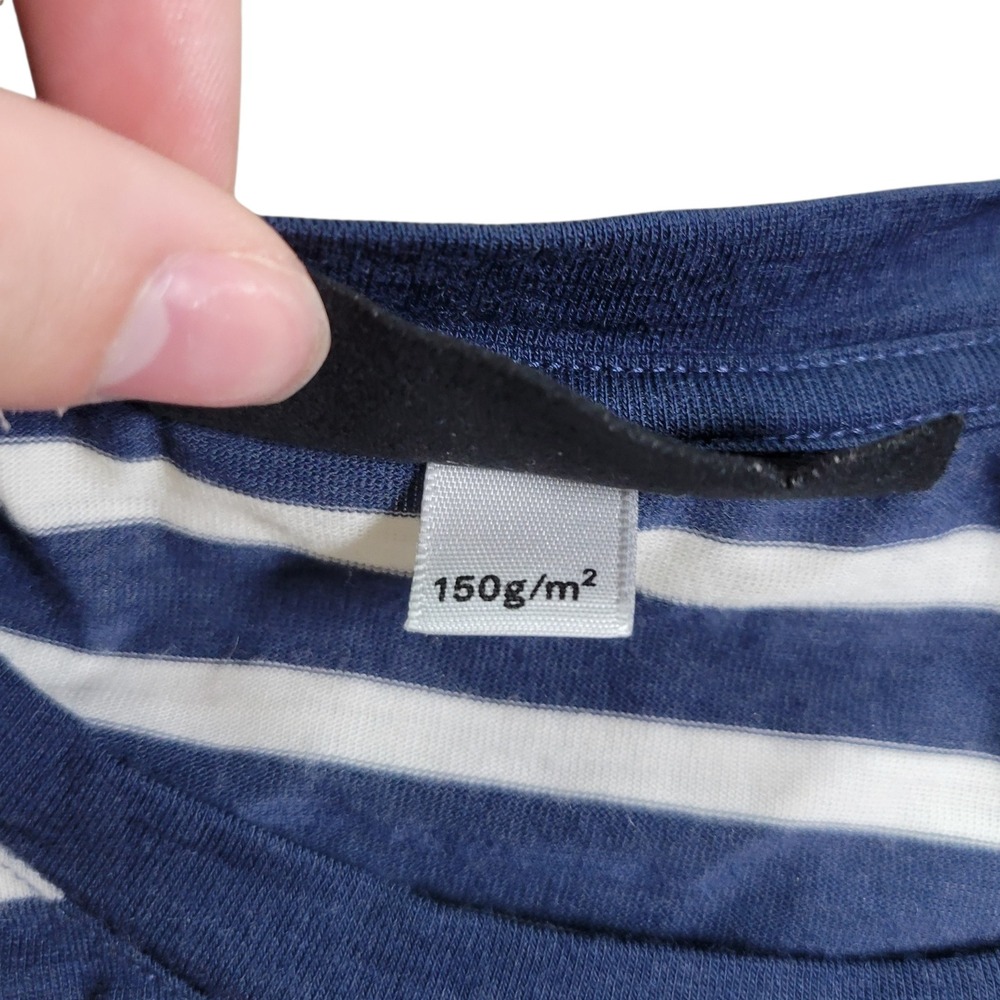 Icebreaker Merino Wool T-Shirt Womens M Blue White Striped Pocket Nautical Tee - Picture 7 of 10